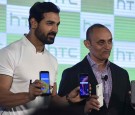 Bollywood actor John Abraham with HCL President HTC South Asia Faisal Siddiqui during the launch of HTC Desire 10 pro and 10 evo smartphones, on November 24, 2016 in New Delhi, India. 