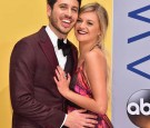 Kelsea Ballerini (R) and Morgan Evans attend the 50th annual CMA Awards at the Bridgestone Arena on November 2, 2016 in Nashville, Tennessee.