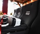 Guests ride the 4D VR Sleigh Ride Experience at Samsung VR Presents: The Night Before in Herald Square on December 19, 2016 in New York City.