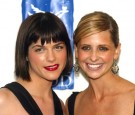 Actresses Selma Blair and Sarah Michelle Gellar arrive at Divine Design 2003 Gala, Shop in the Name of Love, to benefit Project Angel Food