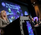 Ellen Stofan, chief scientist at NASA, speaks at a press conference discussing 'the scientific and technological roadmap that will lead to the discovery of potentially habitable worlds among the stars