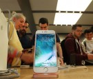 The new iPhone 7 is displayed on a table at an Apple store in Manhattan on September 16, 2016 in New York City. 