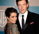 Actors Lea Michele and Cory Monteith arrive at 13th Annual Warner Bros. And InStyle Golden Globe Awards After Party 