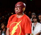 A fan in costume asks a question at he 'The Flash' Special Video Presentation and Q&A during Comic-Con International 2016 at San Diego Convention Center on July 23, 2016 in San Diego, California. 