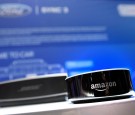 An Amazon Echo device is displayed at the Ford booth at CES 2017 at the Las Vegas Convention Center on January 5, 2017 in Las Vegas, Nevada.