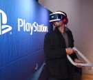 A visitor trying Playstation VR during the launch of PlayStation 4 Pro at Sony Square, NYC.