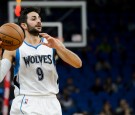 Ricky Rubio #9 of the Minnesota Timberwolves looks to pass the ball against the Charlotte Hornets during the game on November 15, 2016 at Target Center in Minneapolis, Minnesota.