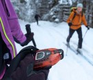 Backcountry skiers check their avalanche beacons before starting on a ski touring trek up the Scheinberg mountain in the Ammergau alps on January 15, 2017 near Oberammergau, Germany. 