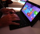 Technology writers try-out the new line-up of second generation Surface tablets on September 23, 2013 in New York City.