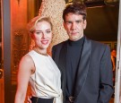 Scarlett Johansson and Romain Dauriac attend the Yummy Pop Grand Opening Party at Theatre du Gymnase on December 16, 2016 in Paris, France