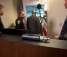 EL CAJON, CA - SEPTEMBER 30: An electronic cigarette device of the same model as that held by Alfred Olango, 38, when he was shot by police is seen as police and officials leave a video release press conference on September 30, 2016 in El Cajon, Californi