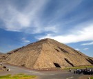 A general view of the site of the ancient Sun Pyramid at the Teotihuacan Citadel outside of Mexico City during the Gran Premio Gigante-Telmex