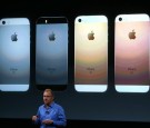 Apple VP Greg Joswiak announces the new iPhone SE during an Apple special event at the Apple headquarters on March 21, 2016 in Cupertino, California.