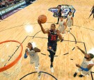 Kevin Durant #35 of the Golden State Warriors goes up for a shot against LeBron James #23 of the Cleveland Cavaliers during the 2017 NBA All-Star Game at Smoothie King Center on February 19, 2017.