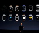 Apple CEO Tim Cook debuts the Apple Watch collection during an Apple special event in San Francisco, California.