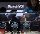 Samsung Gear S3 frontier smartwatches are on display at the Samsung booth during CES 2017 in Las Vegas, Nevada.