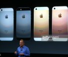 Apple VP Greg Joswiak announces the new iPhone SE during an Apple special event at the Apple headquarters on March 21, 2016 in Cupertino, California. 