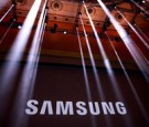 The Samsung logo is displayed on a screen prior to the start of a launch event for the Samsung Galaxy Note 7 at the Hammerstein Ballroom, August 2, 2016 in New York City. 