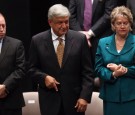 JUNE 28: Andres Manuel Lopez Obrador, the presidential candidate the of the leftist Party of Democratic Revolution (PRD), prepares to sign a 'civility accord' on June 28, 2012 in Mexico City, Mexico. Mexico's four presidential candidates gathered at the c