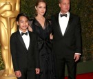 Maddox Jolie-Pitt, actress Angelina Jolie and actor Brad Pitt arrive at the Academy of Motion Picture Arts and Sciences' Governors Awards