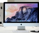 The new 27 inch iMac with 5K Retina display is displayed during an Apple special event on October 16, 2014 in Cupertino, California. 