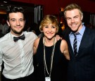  (L-R) Mark Ballas, Shirley Ballas and Derek Hough attend OK! TV Awards Party at Sofitel Hotel on August 21, 2014 in Los Angeles, California. 