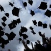 Graduation Caps Thrown