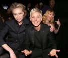 Actress Portia de Rossi (L) and comedienne Ellen DeGeneres attend the 55th Annual GRAMMY Awards