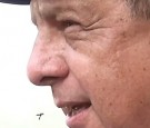 Costa Rican President Luis Guillermo Solis got a flying snack during an interview.