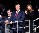 President Donald Trump seen attending the football game between Alabama and LSU during Louisiana Elections