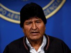 Bolivian President Evo Morales announcing his resignation