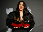 Rosalia holding here Latin Grammys