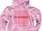 Ok Boomer used as a statement shirt and in other merchandise products