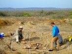 Archaeologists digging for fossils