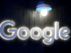 Logo of Google is seen in Davos