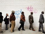 Black american lining up 