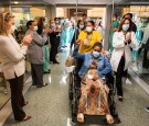 1500th patient recovered from the coronavirus disease (COVID-19) in Ochsner Medical Center is discharged from the hospital, in New Orleans