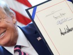 U.S. President Trump participates in coronavirus relief bill signing ceremony at the White House in Washington