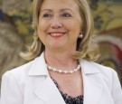 Secretary of State Hillary Clinton poses for the photographers at Zarzuela Palace 