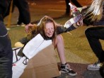 A demonstrator reacts from the effects of teargas during a protest against the death of African-American man George Floyd under Minneapolis police custody, in Oakland, California, US