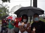 People participate in a vigil to honor George Floyd, who died in Minneapolis police custody, at Resurrection Metropolitan Community Church in Houston, Texas, US.