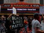 Protest against racial inequality in the aftermath of the death in Minneapolis police custody of George Floyd, in Boston, Massachusetts
