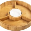  Chip and Dip Serving Bowl – Wooden Appetizer Platter Set with Dip Cup for Salsa, Guacamole, Nacho, Vegetables, Taco Chip, Snacks and More