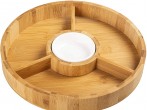  Chip and Dip Serving Bowl – Wooden Appetizer Platter Set with Dip Cup for Salsa, Guacamole, Nacho, Vegetables, Taco Chip, Snacks and More