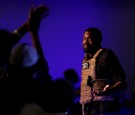 Rapper Kanye West holds his first rally in support of his presidential bid in North Charleston