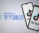 FILE PHOTO: Tik Tok logos are seen on smartphones in front of displayed ByteDance logo in this illustration