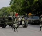 Members of the National Guard are seen at a military check point after Mexican security forces captured Jose Antonio Yepez known as 