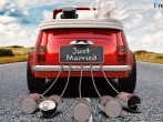 just married car
