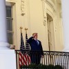 U.S. President Donald Trump returns to the White House after treatment for the coronavirus at the White House in Washington