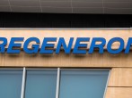 The Regeneron Pharmaceuticals company logo is seen on a building at the company's Westchester campus in Tarrytown, New York